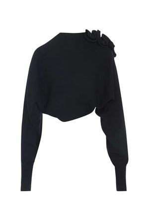 Bolero in lana merino, seta e cashmere nero ALBERTA FERRETTI | A092466010555